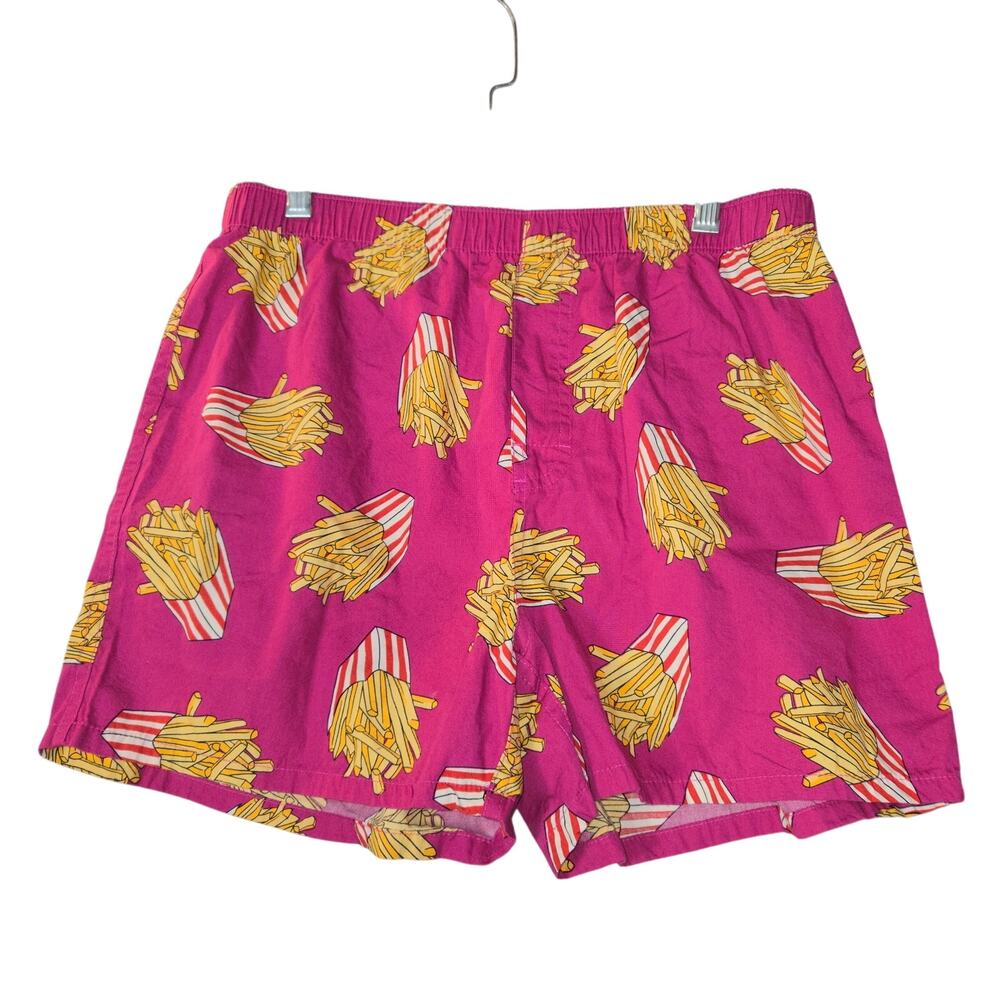 Old Navy‎ Womens Medium Novelty Print Shorts French Fries Pink All Over Print